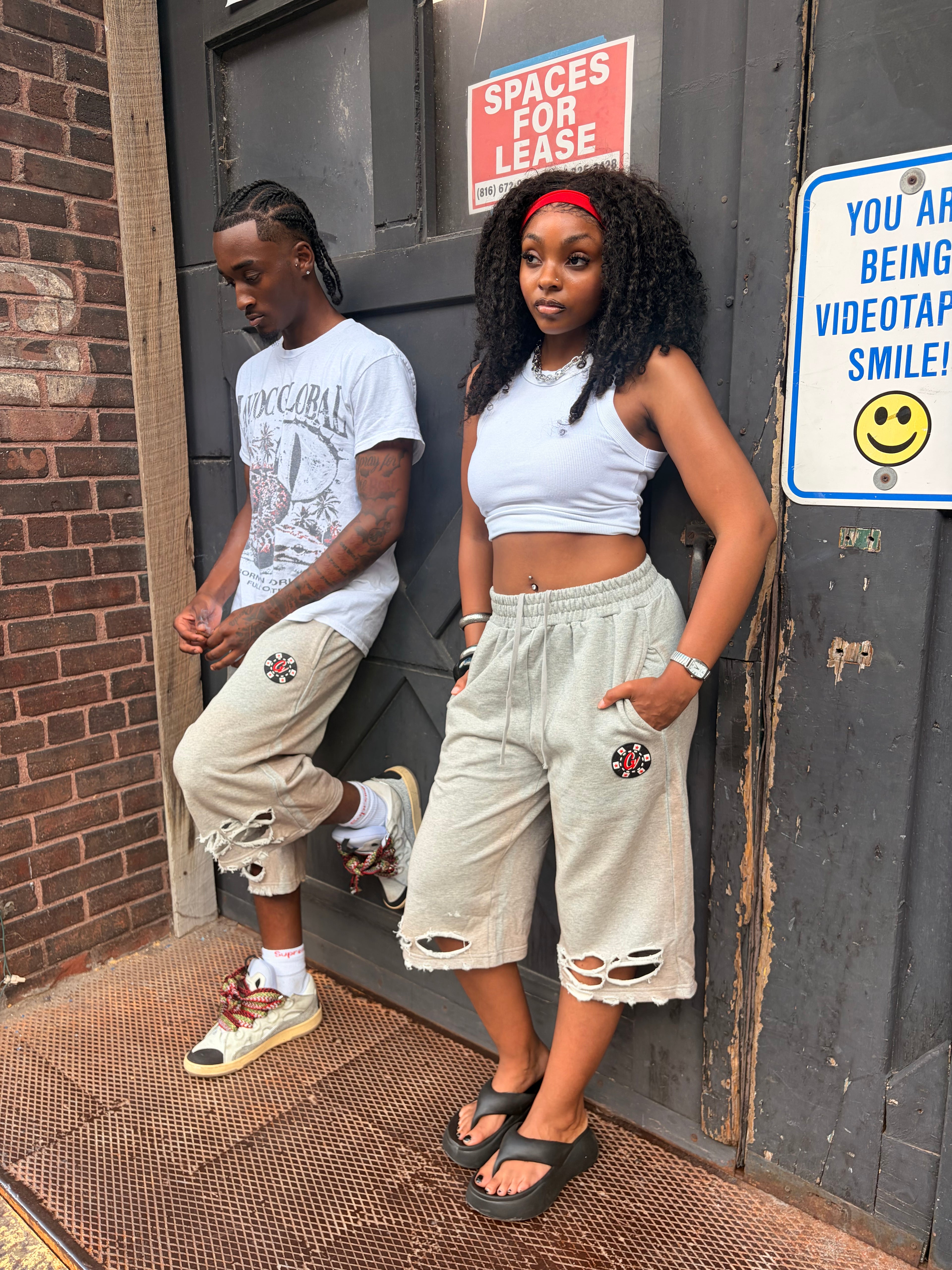 Gambino Frayed/Satined Shorts