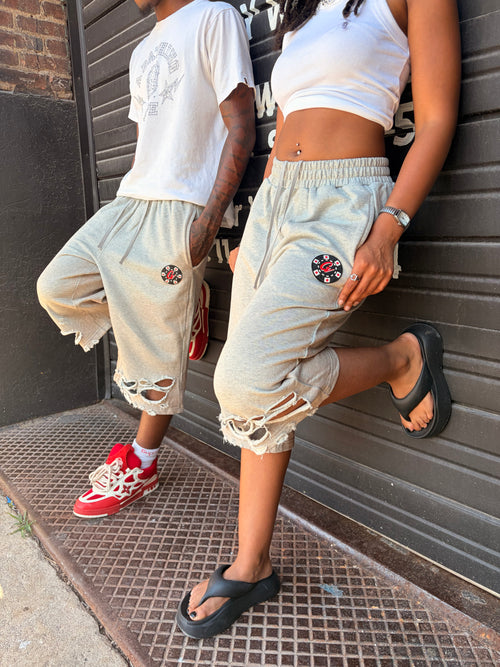 Gambino Frayed/Satined Shorts